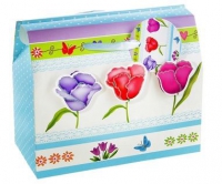 Коробка-сундучок "Тюльпаны", цвет голубой - Цвета чая